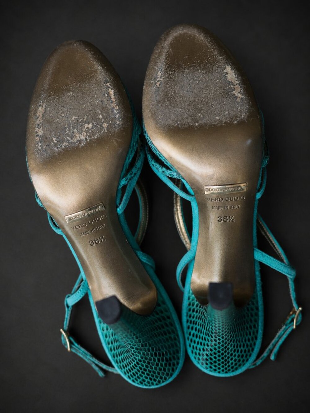 Dolce & Gabbana Turquoise Snake Strappy Heels – Italian Luxury, Size 38.5 - Picture 7 of 9